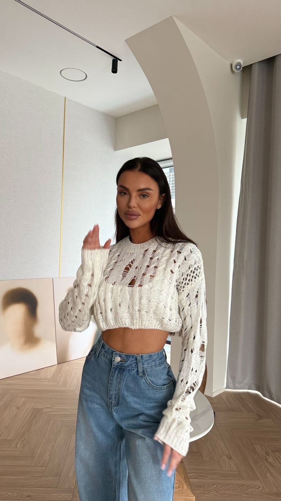 свитер вязаный кофта сетка укороченная anna g,свитер вязаный кофта сетка укороченная anna g 160212302,вязаный свитер,модные свитера,вяжем свитер