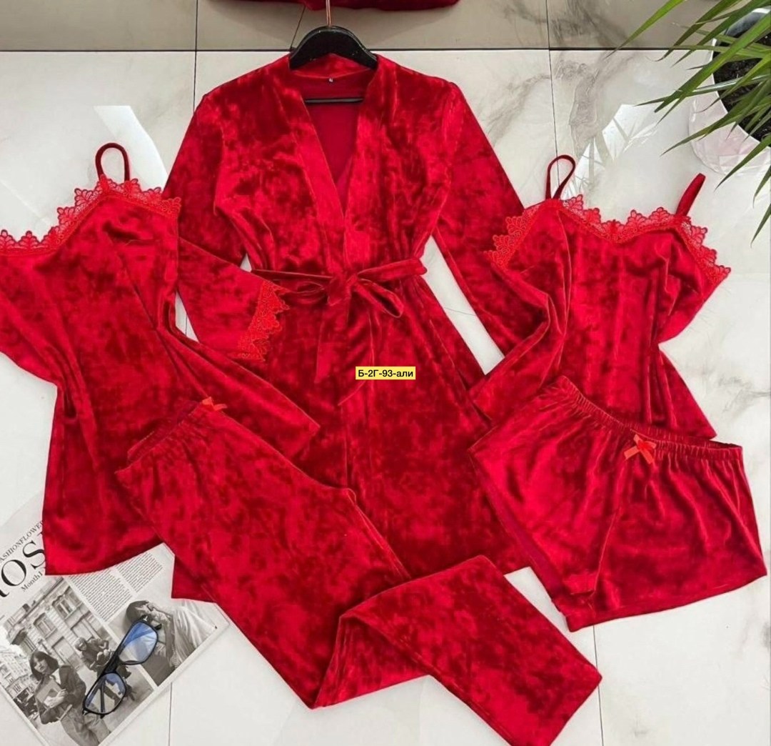 пижама женская 5 в 1,пижама велюр,комплект велюровый,домашний комплект пижама,пижама из велюра 5 в 1
