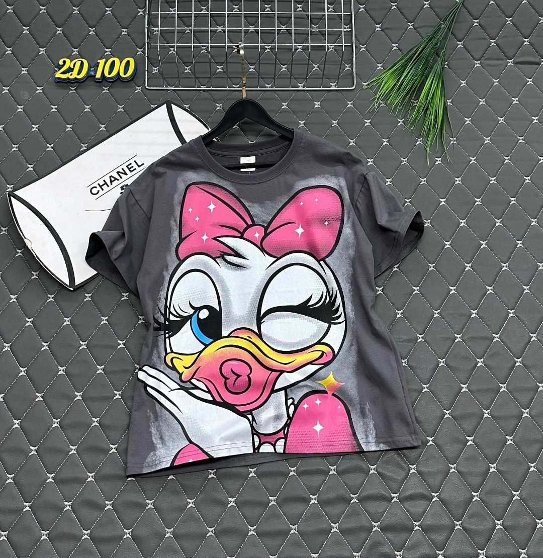 футболка с дейзи дак zara,женские футболки с принтом,футболки модные,футболка дейзи дак,футболка с принтом