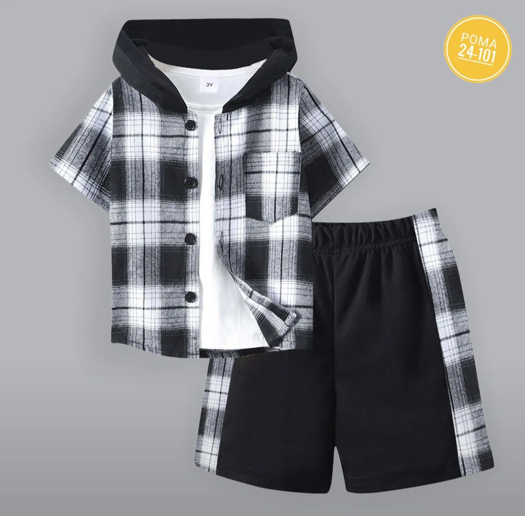 комплект одежды для мальчика,комплект детской одежды для мальчика,рубашка с капюшоном,клетчатая рубашка с капюшоном,одежда для мальчика