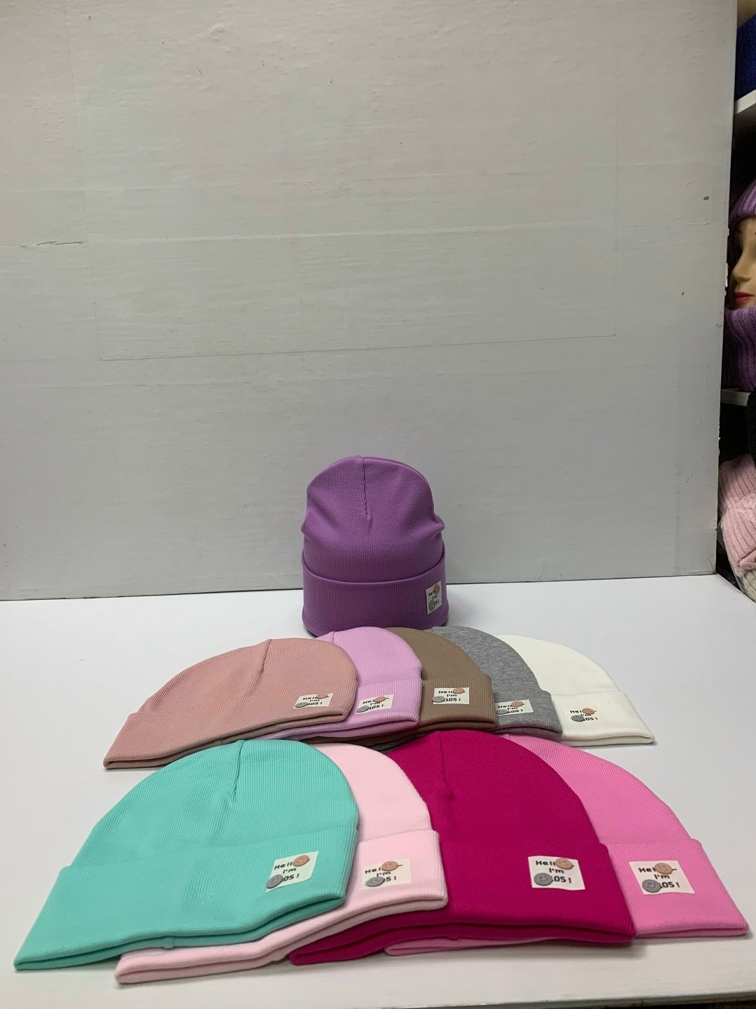 шапка бини,шапка,шапка для девочек,шапка демисезонная,фиолетовая шапка