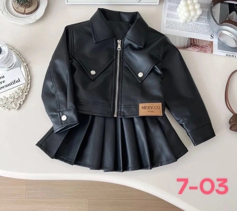 косуха с юбкой,комплект одежды для девочек,кожаная куртка,модная куртка,куртка юбка