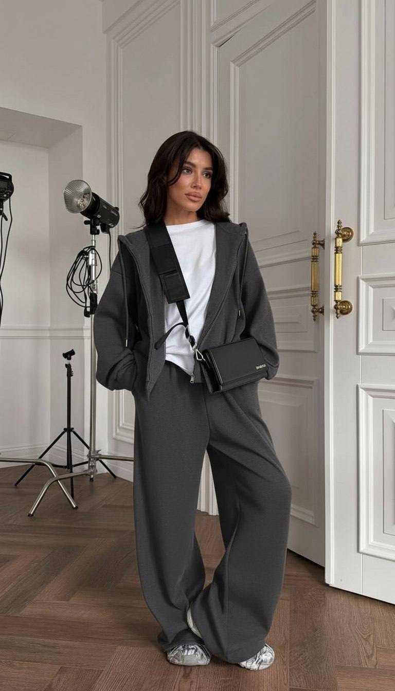 костюм спортивный,костюм оверсайз,костюм женский,костюм базовый костюм оверсайз зип худи и штаны палаццо,cпортивный костюм оверсайз