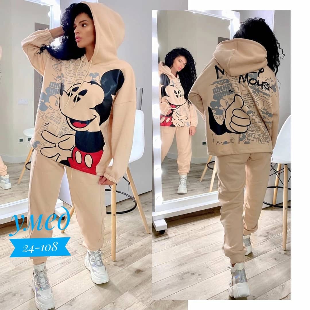 спортивный костюм с микки маусом женский,костюм с микки маусом,женский костюм двойка,женский спортивный костюм на флисе микки,cпортивный костюм теплый