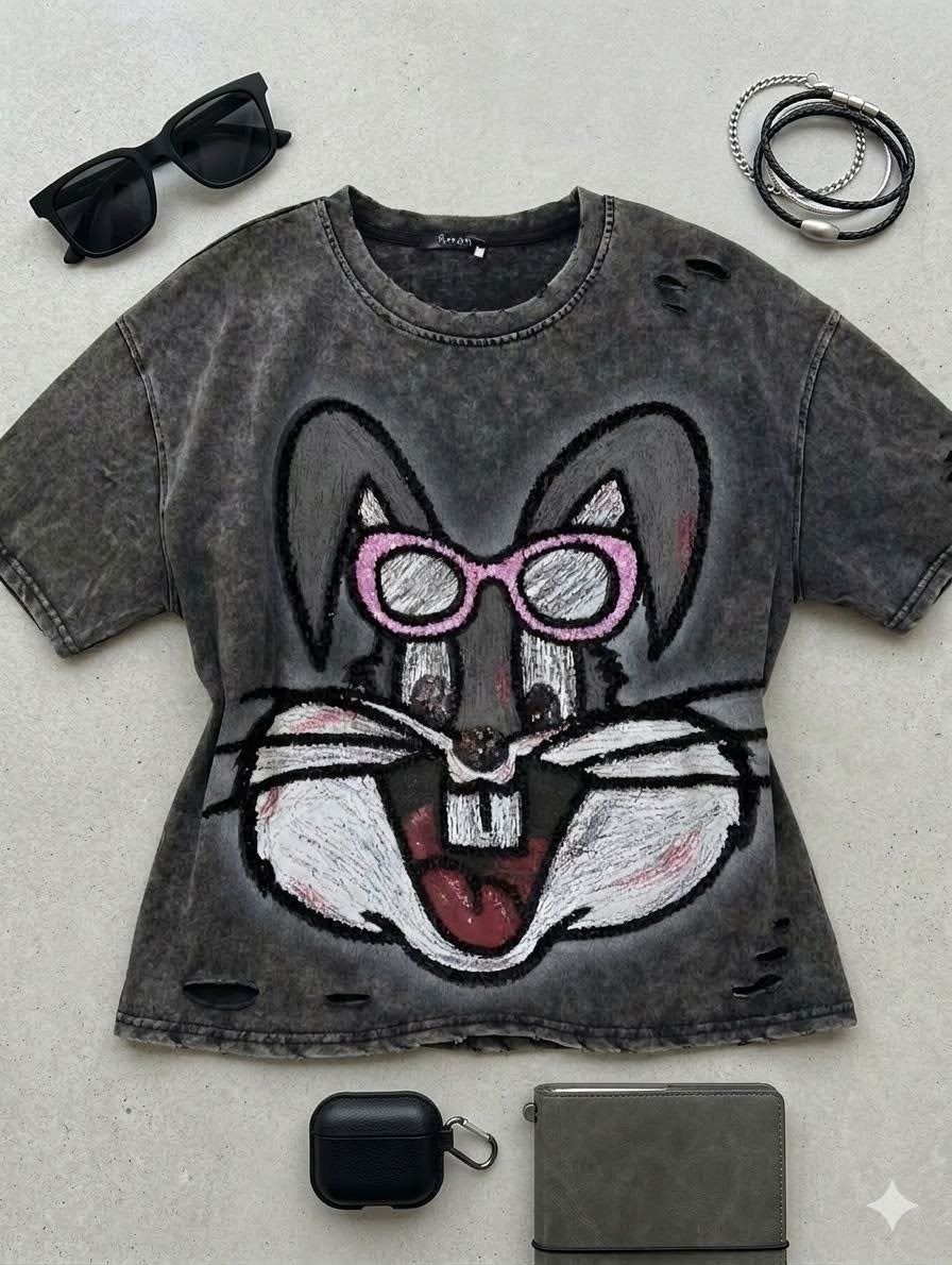 футболка женская варенка оверсайз кролик роджер,женская футболка,футболочка в стиле оверсайз,футболки оверсайз с принтами,футболки женские модные