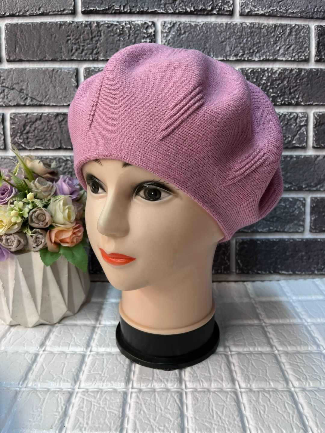 берет женский,шапка для женщин,шапка женская,берет двойной,берет демисезонный