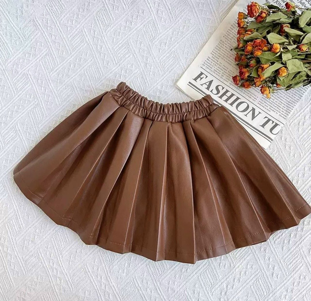 юбка из искусственной кожи,юбка из искусственной кожи для маленьких девочек,юбка кожаная для девочки,юбка для девочек,плиссированная мини юбка