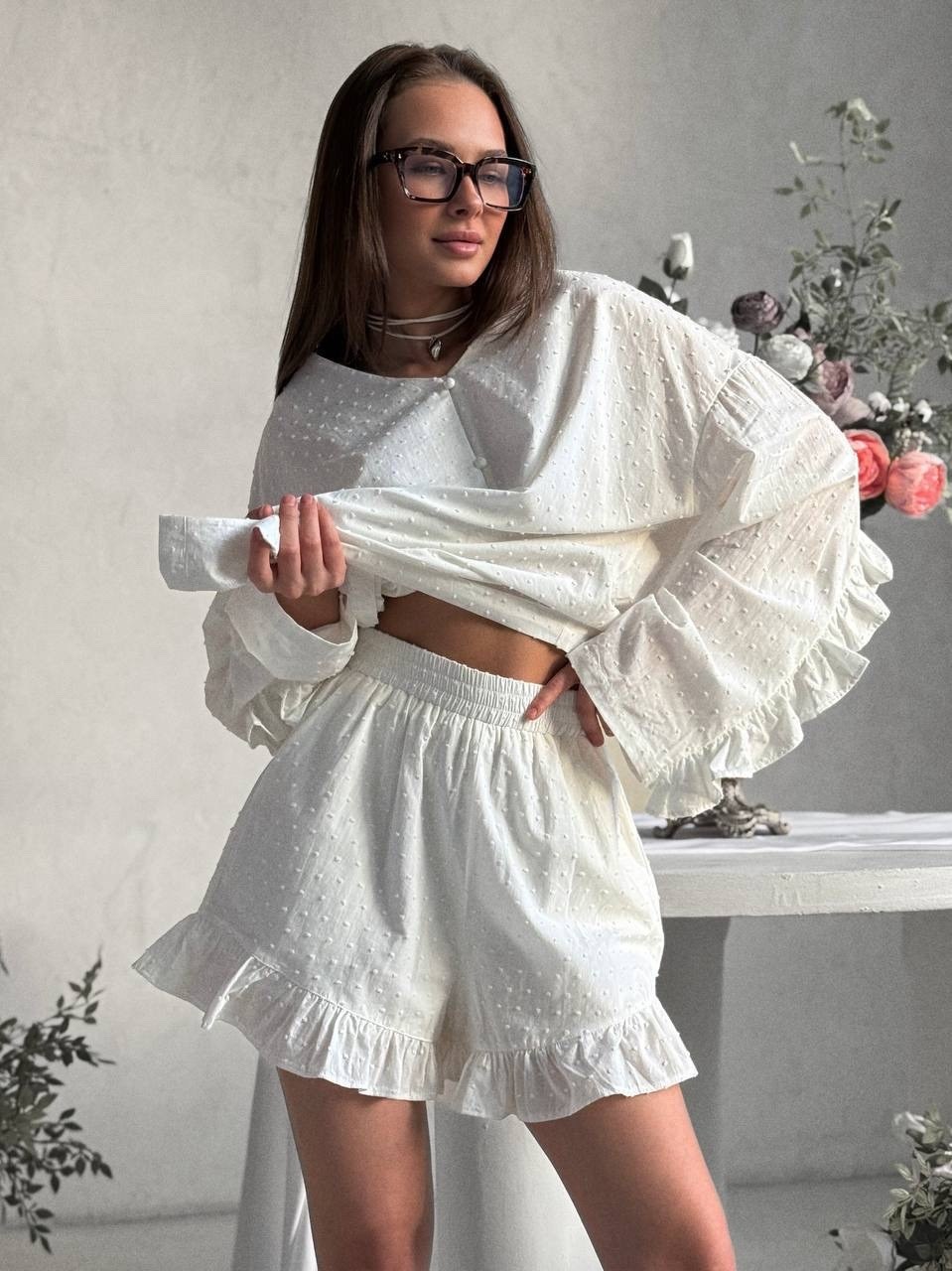 женский костюм,пижамный стиль,костюм с шортам,одежда для сна,пижама женская