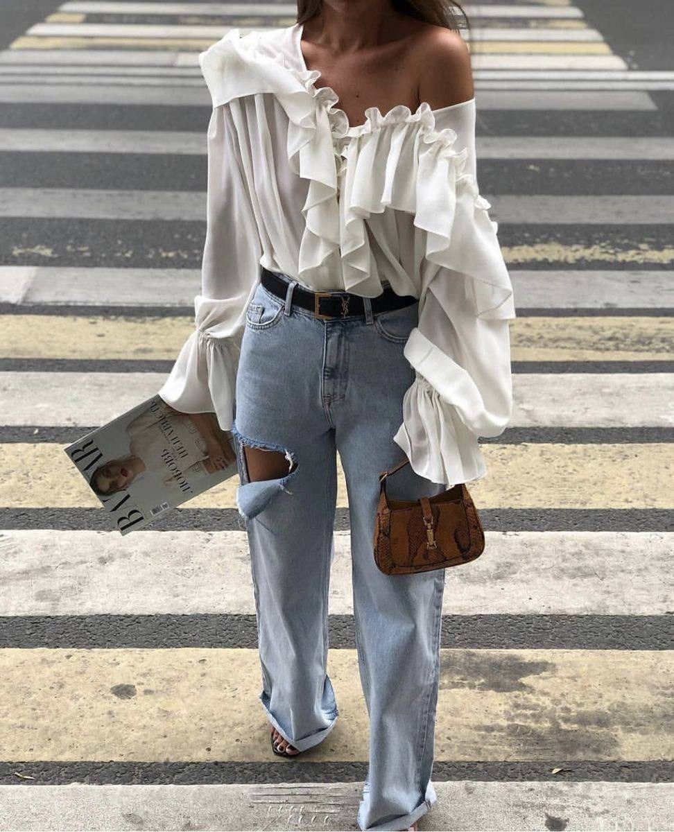 блузка с рюшами,нарядная блузка с воланами,блузка с оборками,блузка с джинсами,стильные наряды