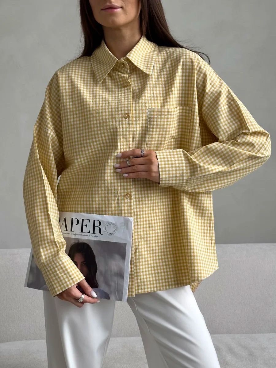 хлопковая рубашка в клетку cosmo brand,рубашка оверсайз летняя в клетку betrendy wear,хлопковая рубашка в клетку,рубашка женская в клетку оверсайз,рубашка оверсайз в клетку удлиненная fed.store