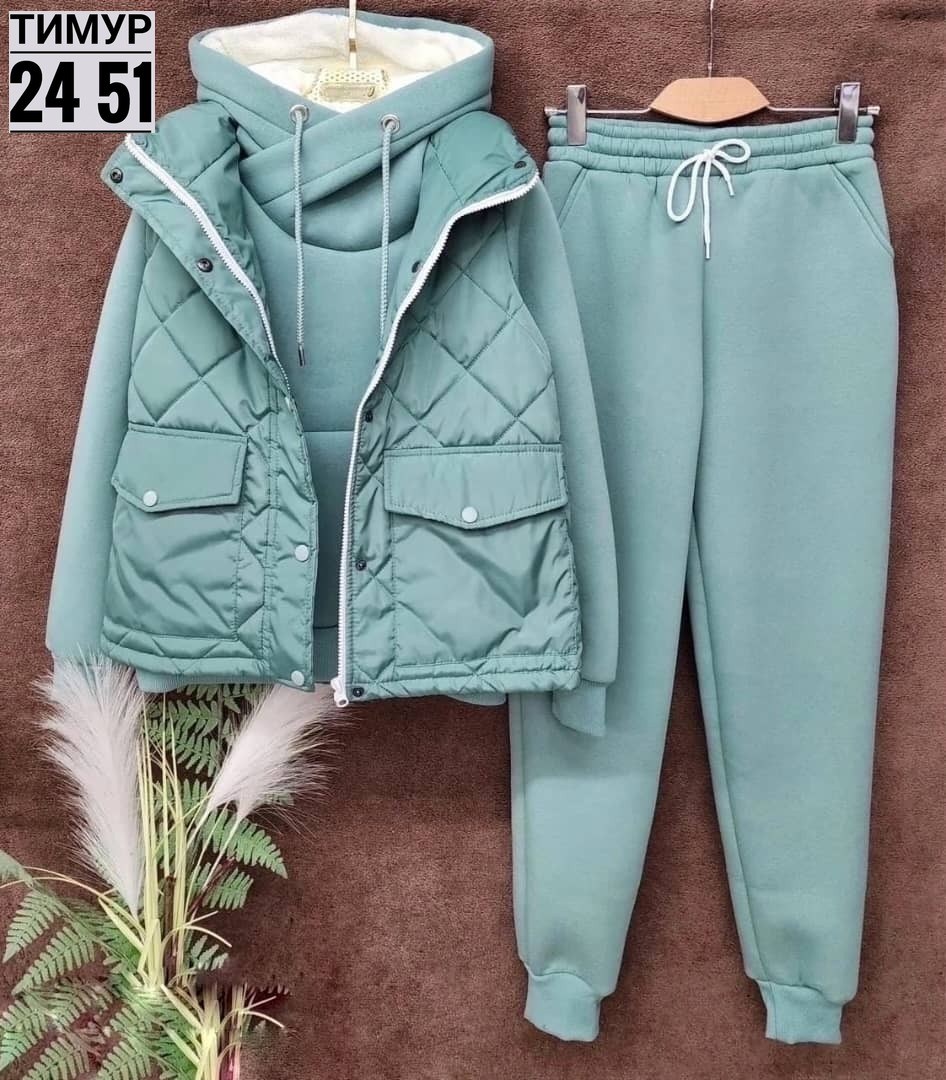 спортивные костюмы женские,спортивный костюм утепленный mir wear тройка женский,костюм женский спортивный тройка с жилетом утепленный,женские костюмы,костюм на флисе