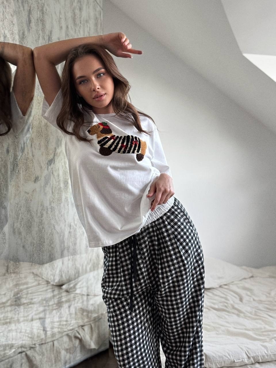 пижама женская,пижама с футболкой и брюками,комплект пижама,женский домашний костюм,пижама женская с футболкой и брюками