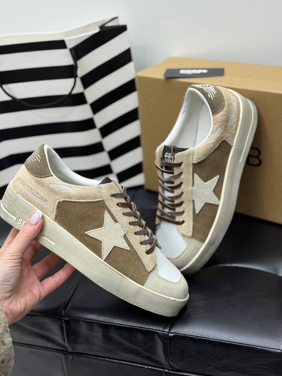 golden goose кеды stardan коричневый,кроссовки golden goose,кеды golden goose,кроссовки golden goose hi star из замши коричневый,кеды миу миу