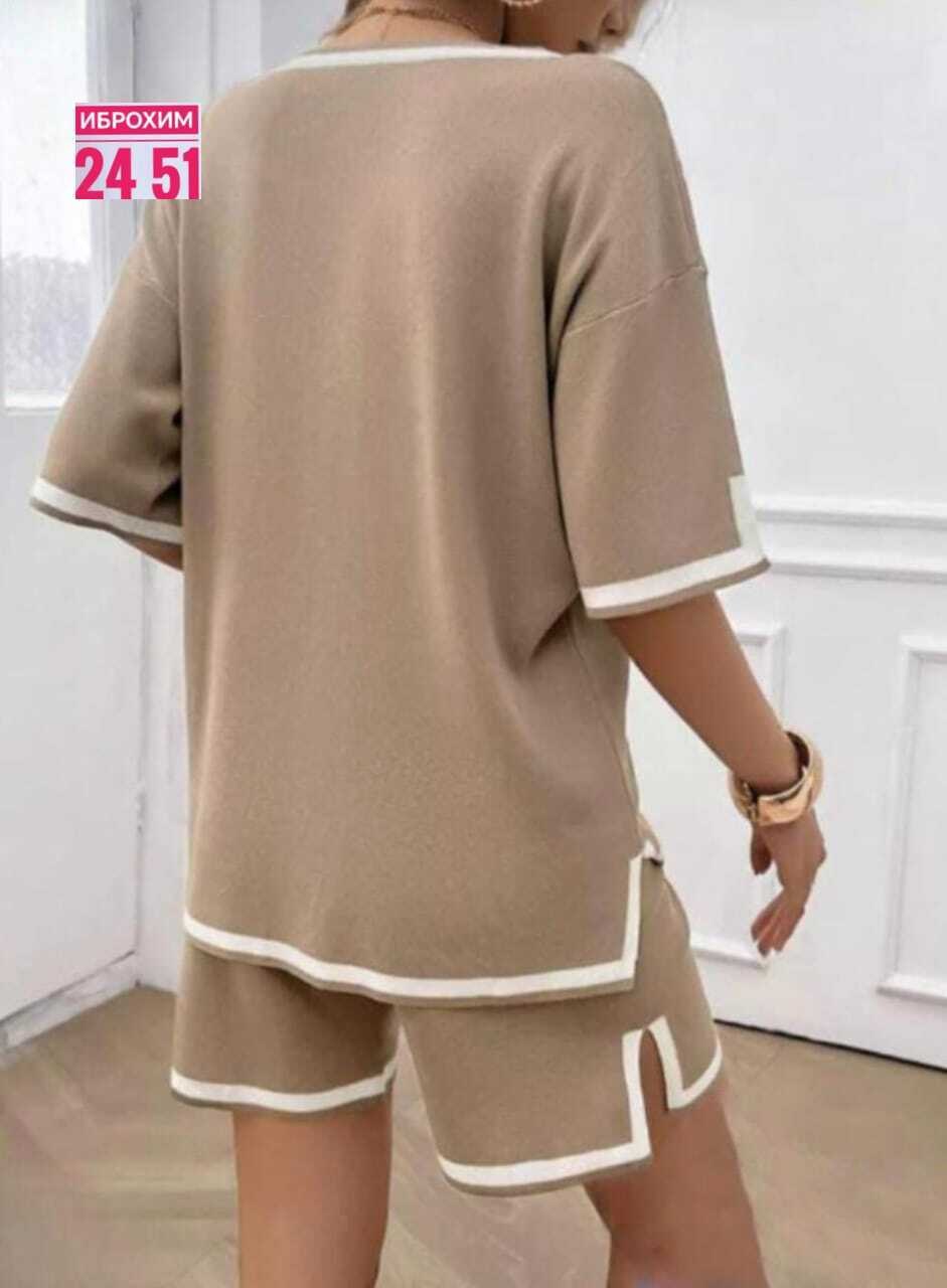 трикотажный костюм с шортами,трикотажные костюмы,трикотажные костюмы женские,повседневный костюм,женский трикотажный костюм из двух предметов