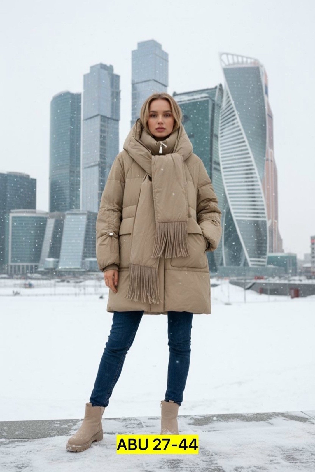 бежевый пуховик,пуховик зимний длинный с капюшоном cupivip,пуховик женский,пуховик,пуховик lawinter