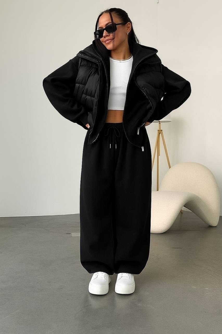 костюм спортивный,костюм оверсайз,костюм женский,костюм базовый костюм оверсайз зип худи и штаны палаццо,cпортивный костюм оверсайз