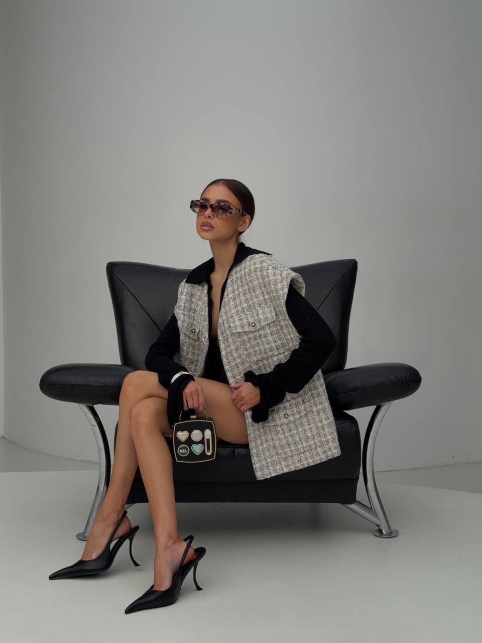 твидовый жилет,жилетка твидовый,жилет в стиле шанель,твидовый жилет женский,жакет celine твидовый