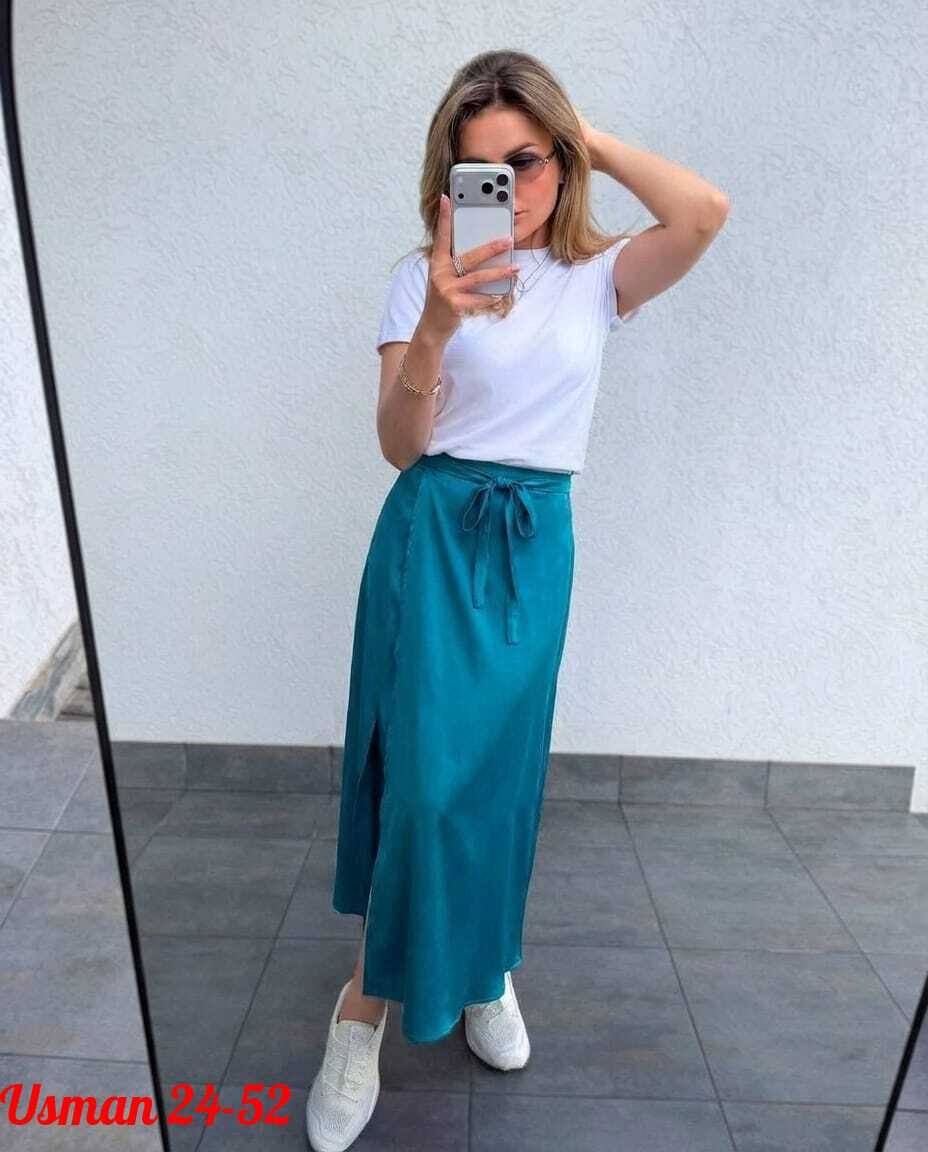 шелковая юбка миди,юбка миди,юбка атласная миди,юбка,женская атласная длинная юбка с завышенной талией