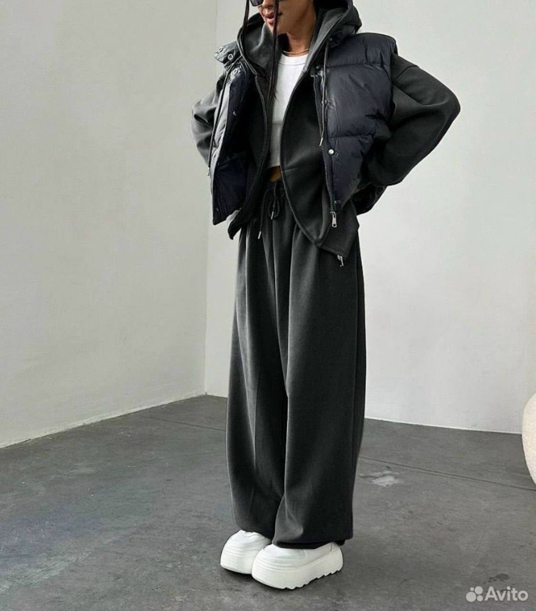 костюм спортивный,костюм оверсайз,костюм женский,костюм базовый костюм оверсайз зип худи и штаны палаццо,cпортивный костюм оверсайз