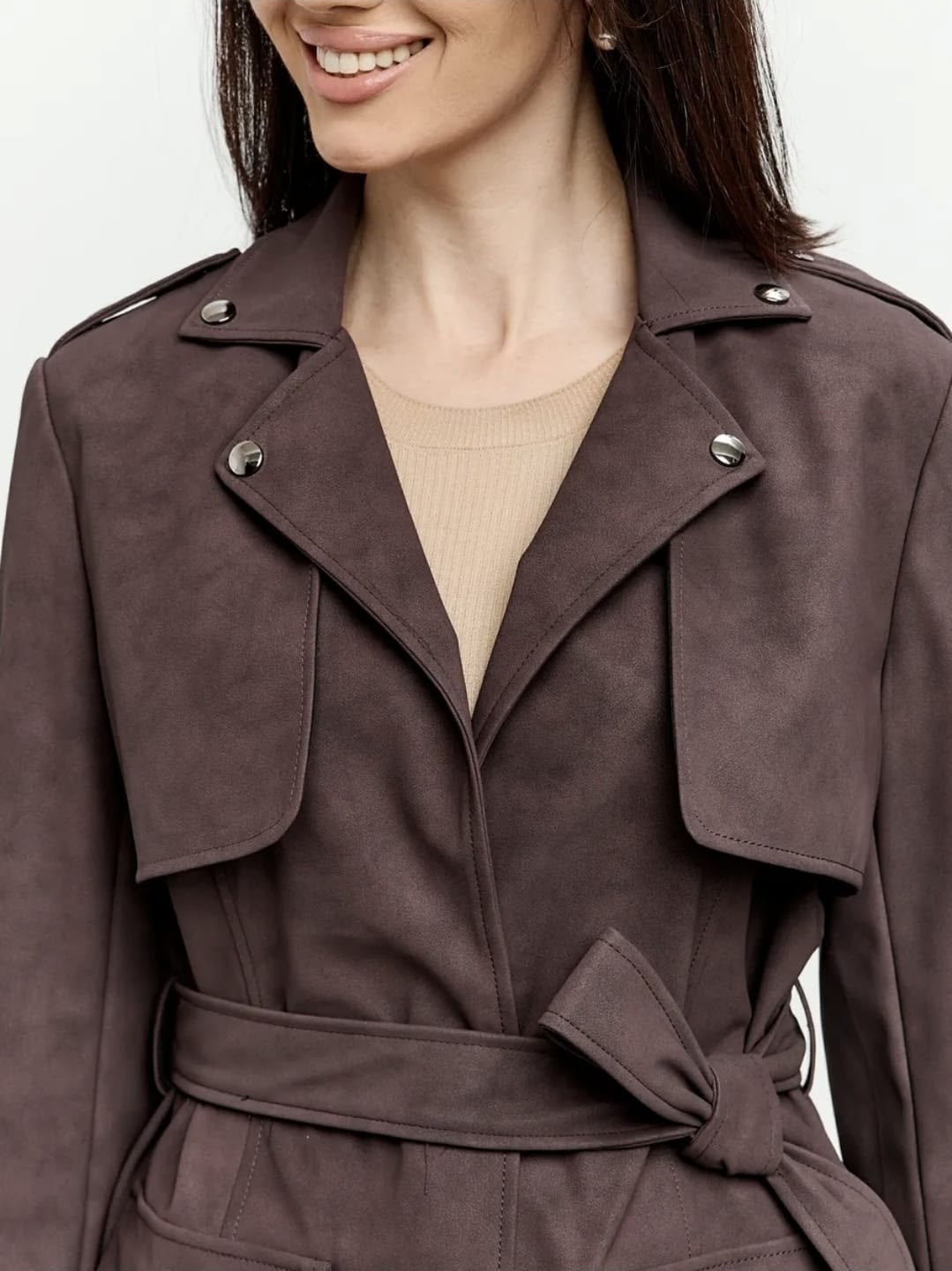 тренч короткий плащ moza*luna 210509252,тренч бежевый,тренч,куртка тренч,тренч с поясом