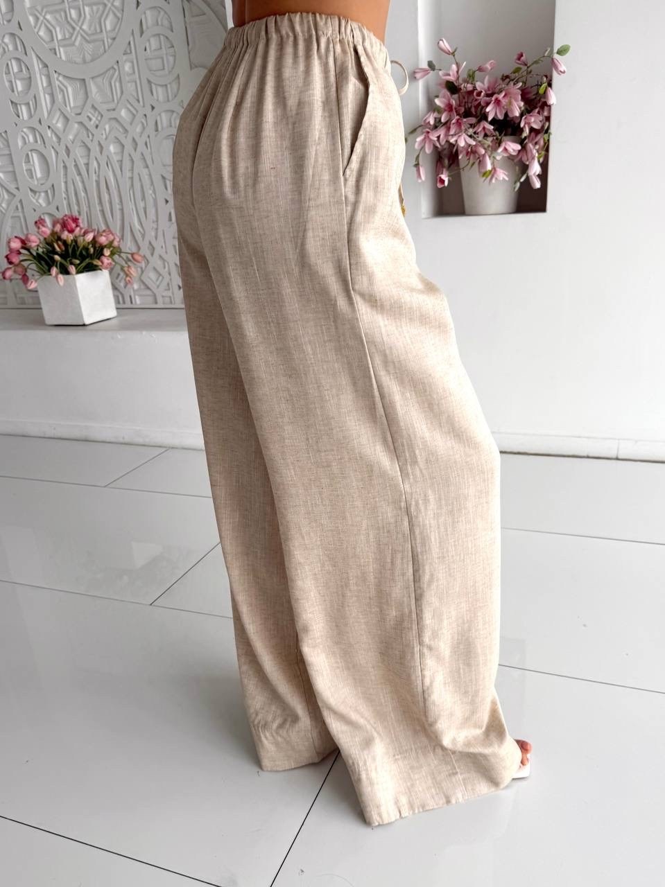 solid color casual cotton linen loose trousers pants,льняные брюки,широкие брюки,льняные брюки женские,летние брюки
