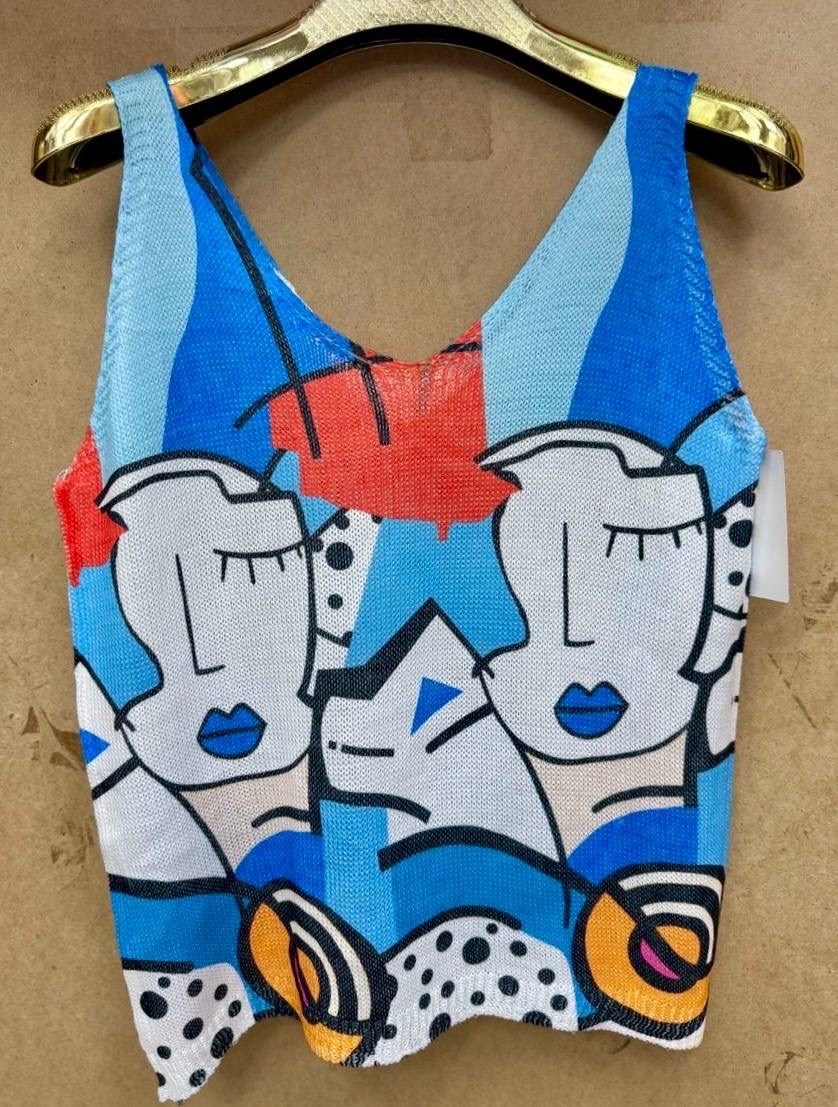 вязаные топы,майка спицами,тюльпаны для топа,майка женская,летние топы спицами