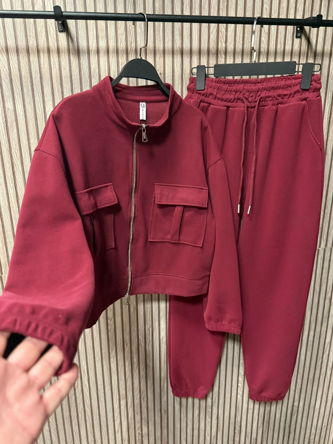 костюм женский,костюм худи,спортивный костюм f3101-12-01 вишня go wear,толстовка женская,женский костюм из футера