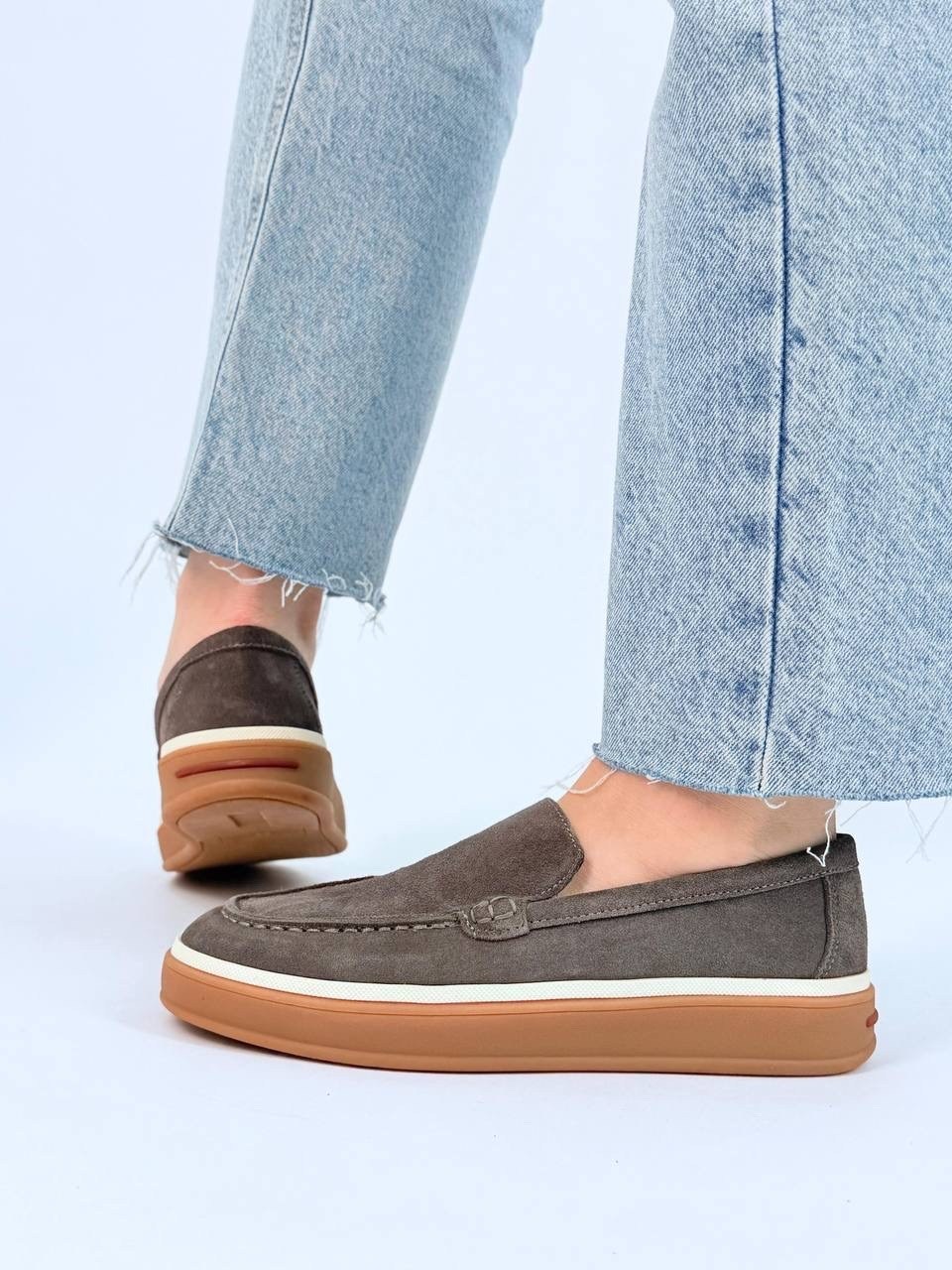 слипоны на платформе натуральная замша мерида,,женские лоферы из натуральной замши,лоферы замшевые,лоферы женские замшевые