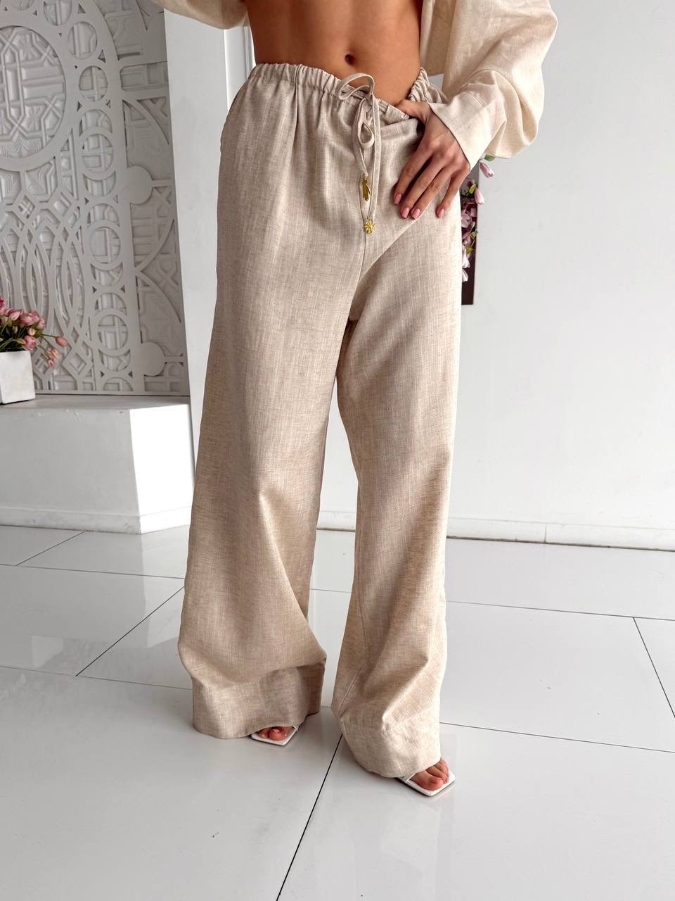 solid color casual cotton linen loose trousers pants,льняные брюки,широкие брюки,льняные брюки женские,летние брюки