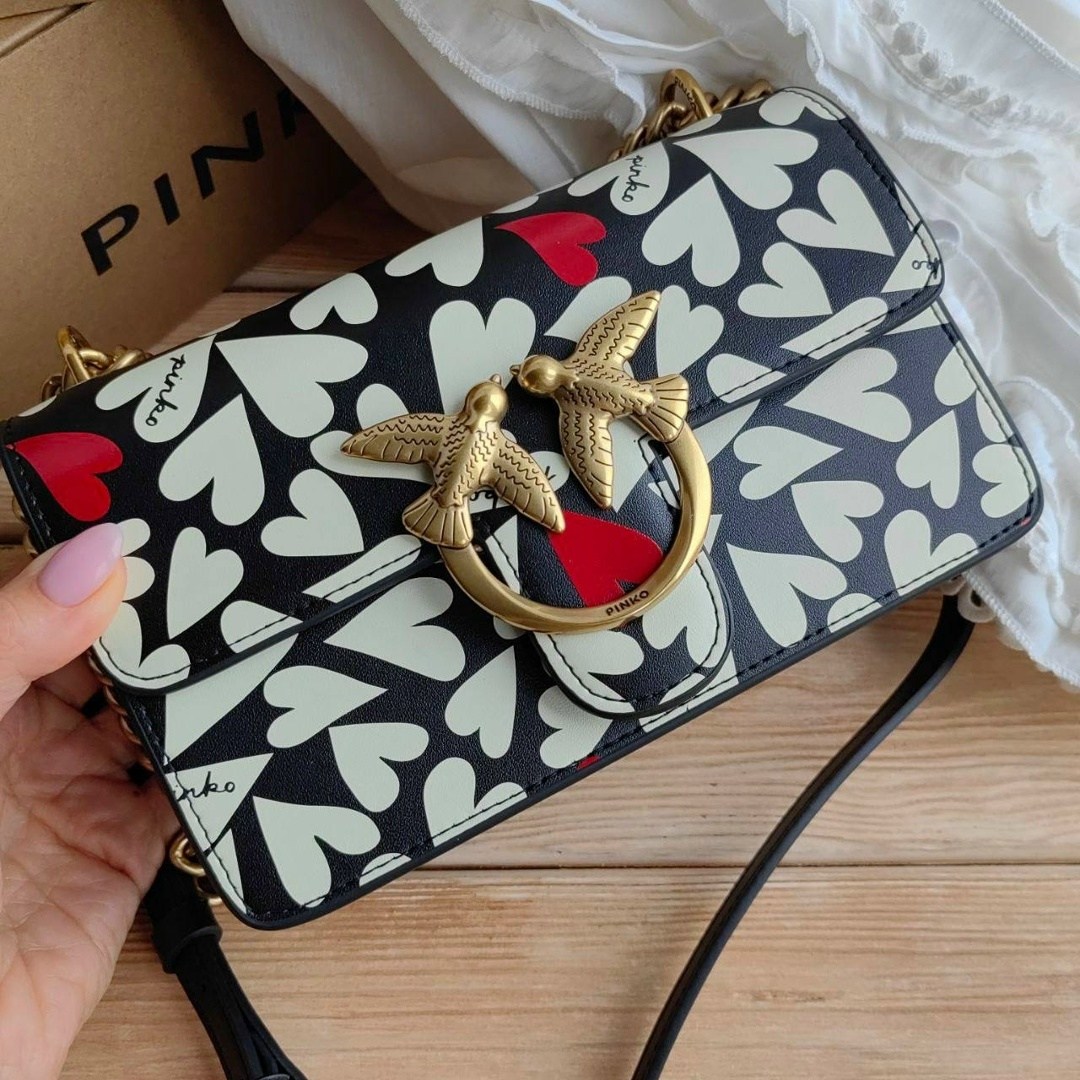 сумка женская pinko,сумка pinko оригинал,сумки pinko,pinko сумка на плечо,pinko мини-сумка love one с монограммой черный