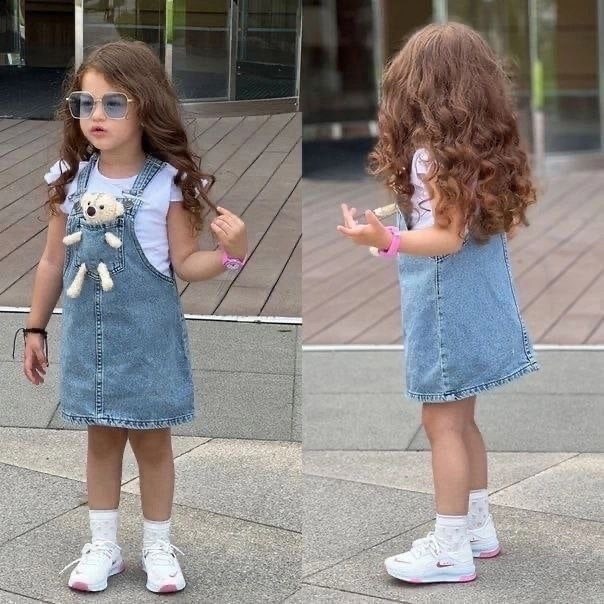 джинсовый сарафан для девочек,ребенок,стильные дети,одежда для маленьких девочек,платья для маленьких девочек