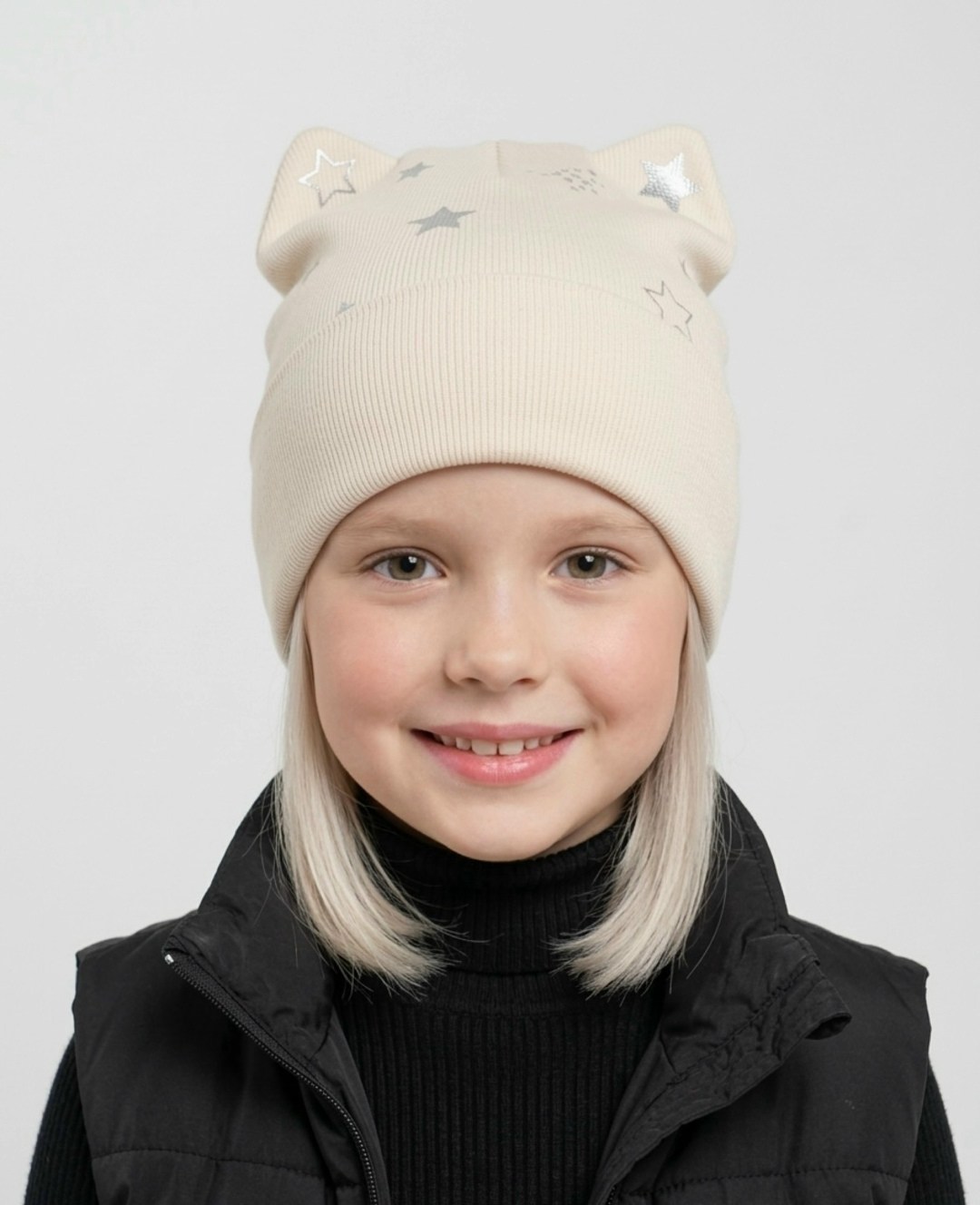шапка для девочек,детская шапка,шапка для девочки демисезонная,шапка белая,шапка детская для девочек