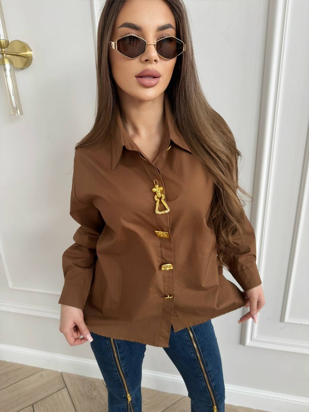 рубашка стильная,рубашка женская,рубашка,модная рубашка,рубашка шоколадного цвета