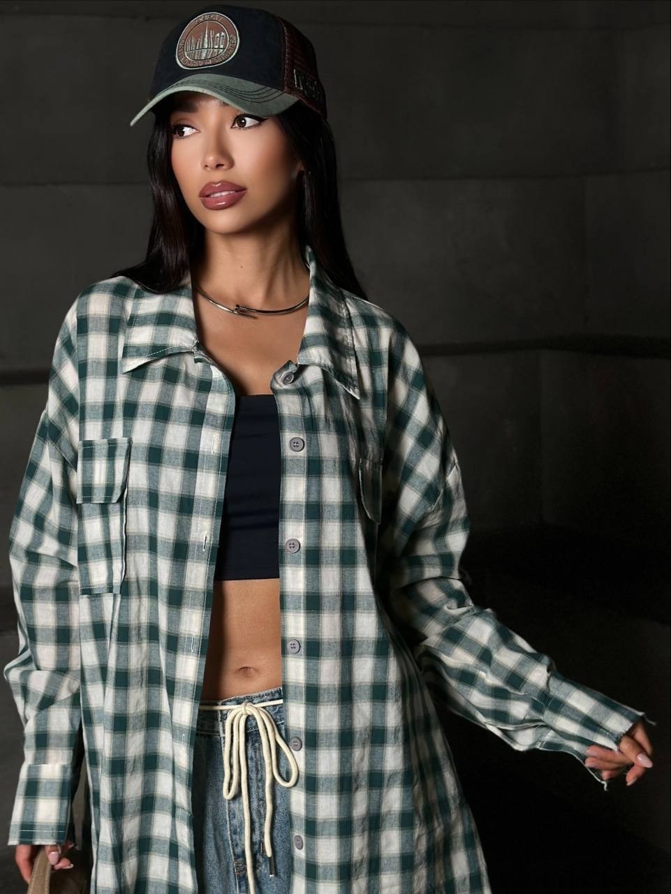 рубашка в клетку оверсайз со стразами perferita,рубашка в клетку,рубашка в клетку оверсайз женская,рубашка в клетку женская,женская рубашка