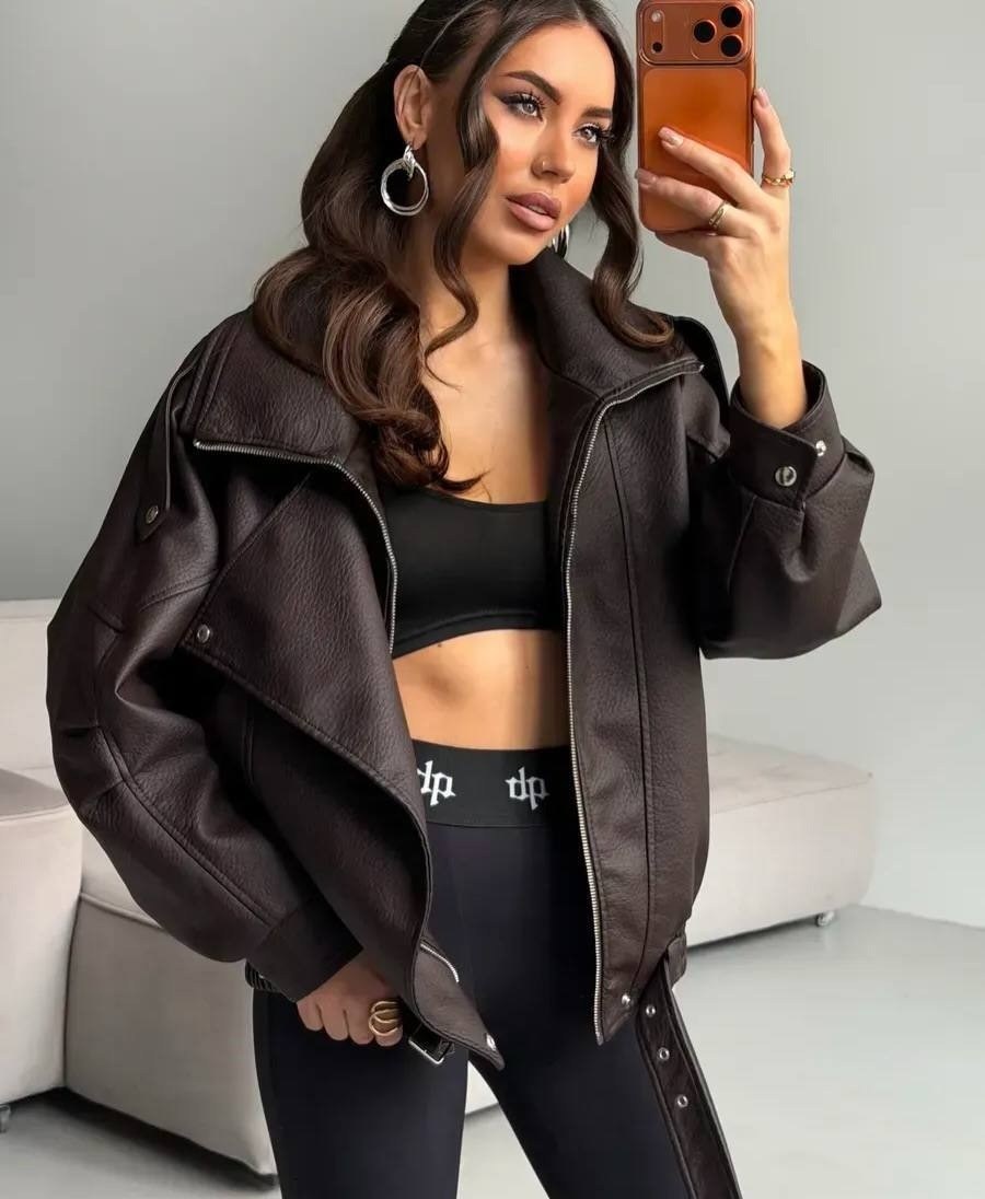 кожаная куртка,женская кожаная куртка,куртка женская из искусственной кожи,куртка женская,косуха оверсайз