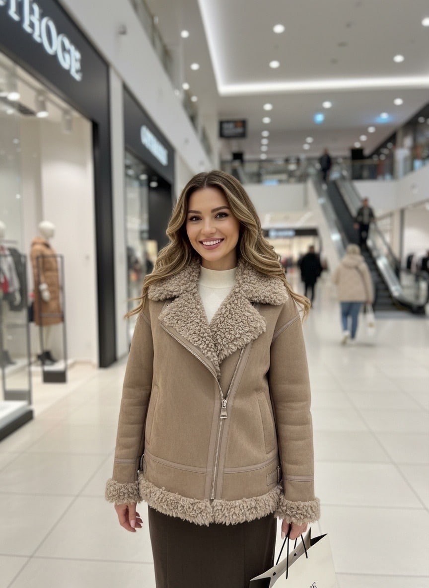 дубленка женская,дубленка светлая,дубленка авиатор,дубленка,дубленка женская зимняя демисезонная tual