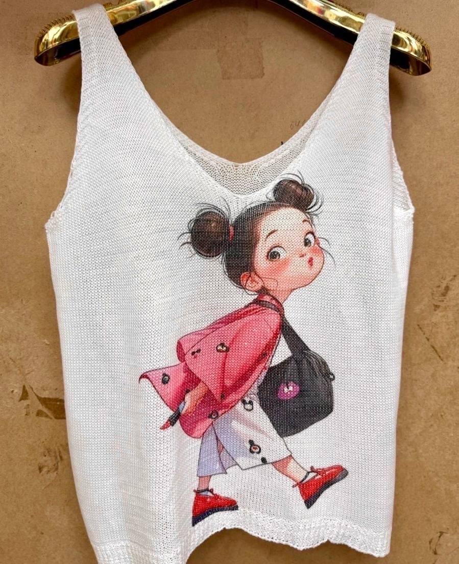 вязаные топы,майка спицами,тюльпаны для топа,майка женская,летние топы спицами