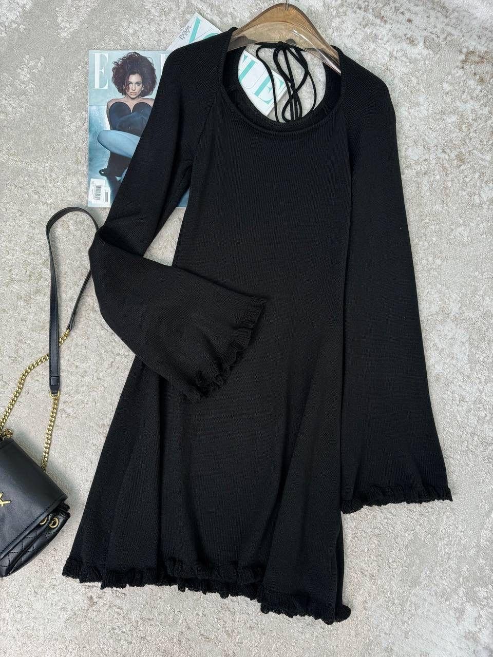 платье лапша вязаное kenzi цвет черный,платье лапша вязаное,платье лапша вязаное kenzi,платье женское лапша,простое черное платье