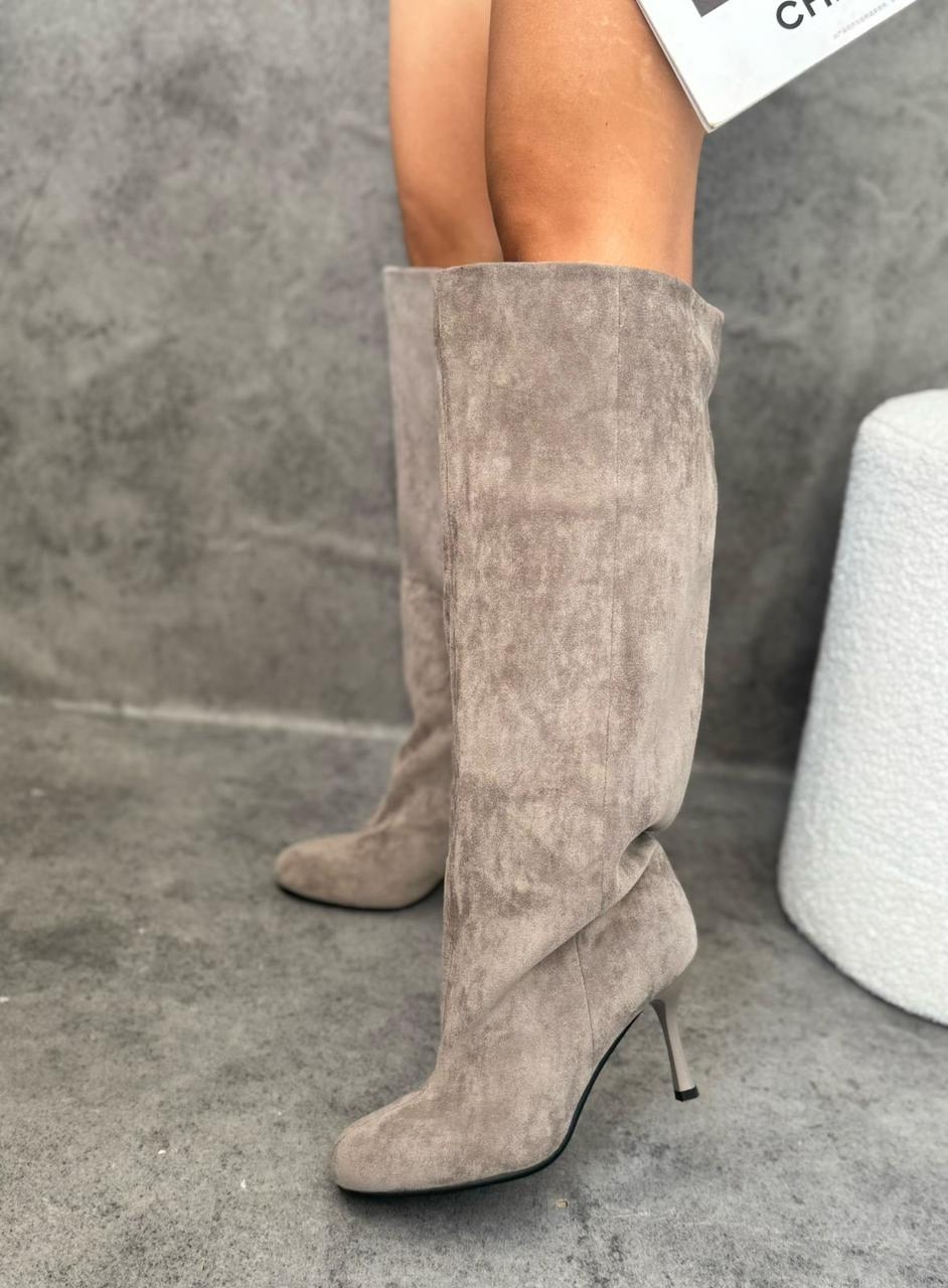 замшевые сапоги,бежевые замшевые сапоги рандеву,замшевые сапожки,женские сапоги,зимние сапоги для женщин