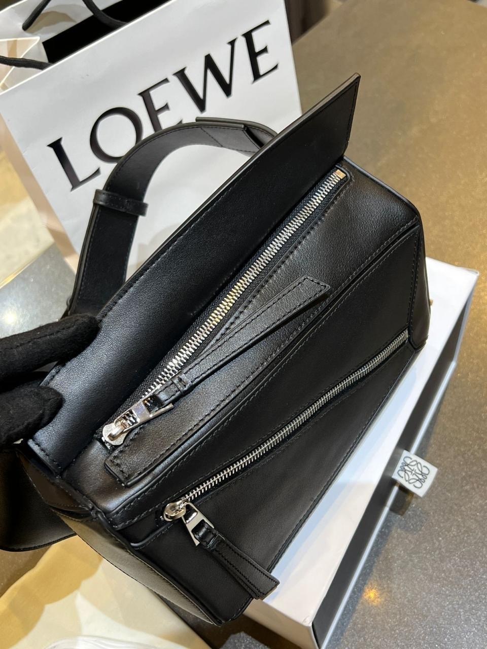 сумка loewe puzzle,сумка loewe,loewe сумка на плечо,женская сумка loewe,loewe сумка черная женская