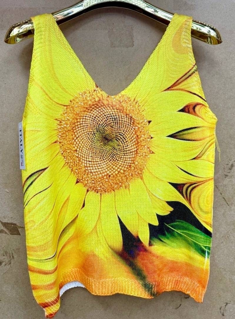 вязаные топы,майка спицами,тюльпаны для топа,майка женская,летние топы спицами