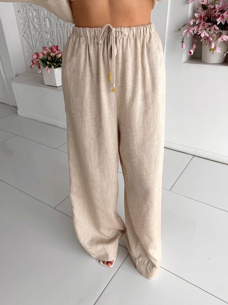 solid color casual cotton linen loose trousers pants,льняные брюки,широкие брюки,льняные брюки женские,летние брюки