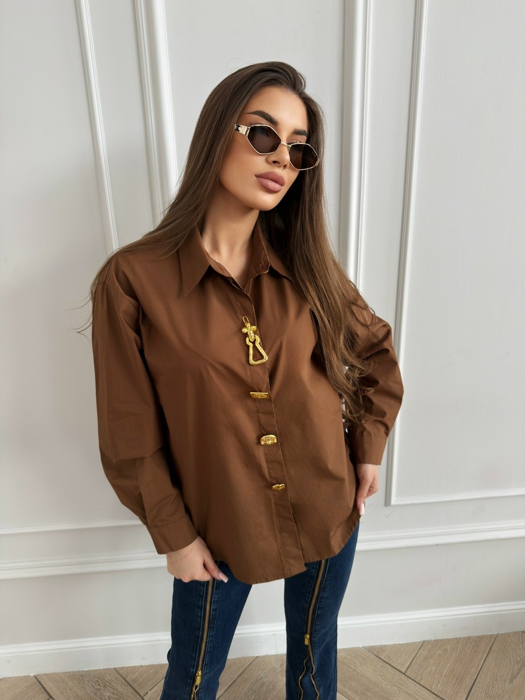 рубашка стильная,рубашка женская,рубашка,модная рубашка,рубашка шоколадного цвета