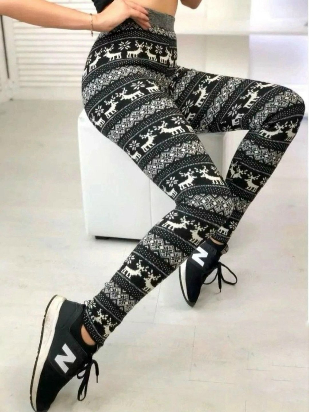 лосины теплые,легинсы теплые с оленями,лосины трикотаж,модные женские теплые лосины с принтом олени леггинсы дн,лосины теплые женские