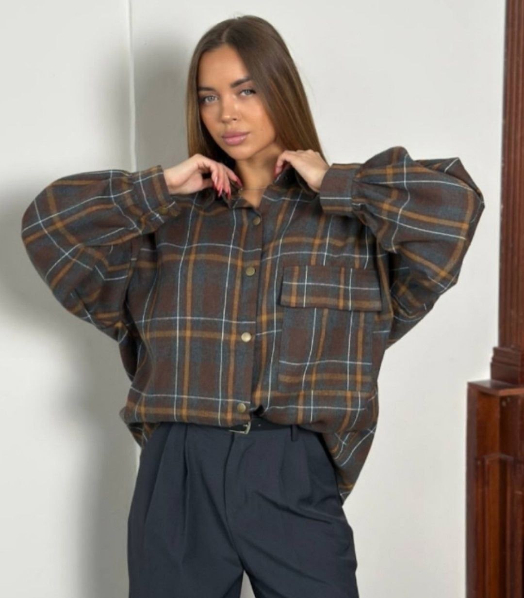рубашка в клетку женская,рубашка женская в клетку оверсайз,рубашка в клетку розово-серая,рубашка в клетку большие размеры mara_pluse,рубашка в клетки