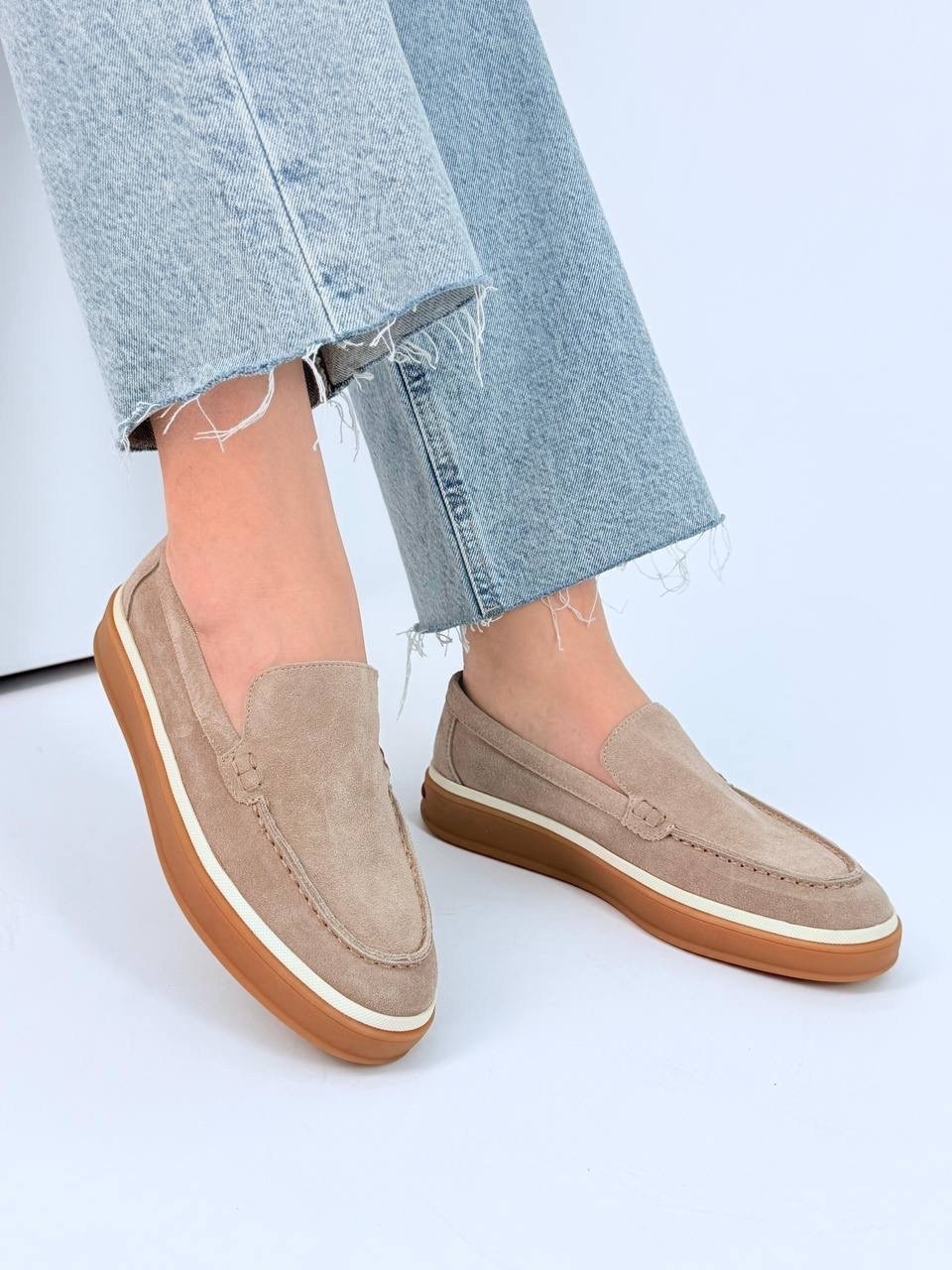 женские лоферы из натуральной замши,,лоферы женские замшевые,лоферы женские loro piana,лоферы из натуральной замши