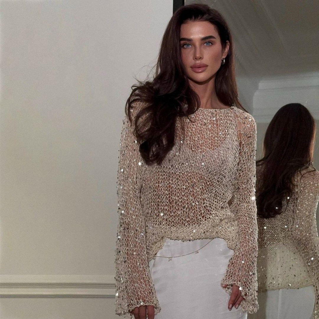кофта сетка,свитер с пайетками,свитер с блестками,элегантный женский пуловер с блестками,свитера женские