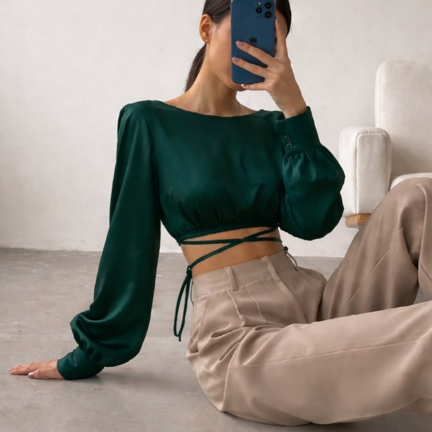 топ с завязками,кроп топ,модные блузы,топ женский,блузка женская