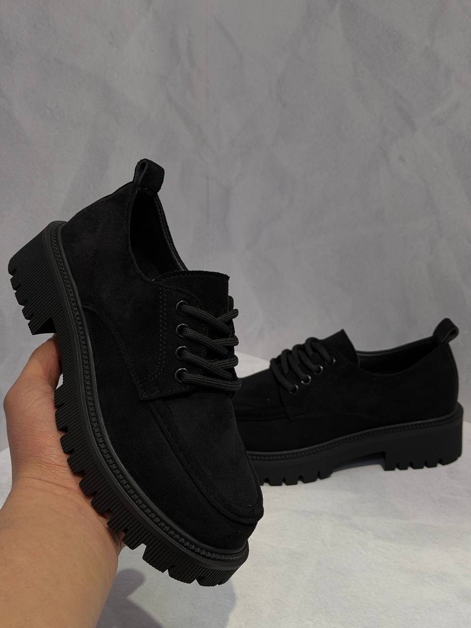 ,женские полуботинки, женская,ботинки женские чер иск велюр,повседневные туфли