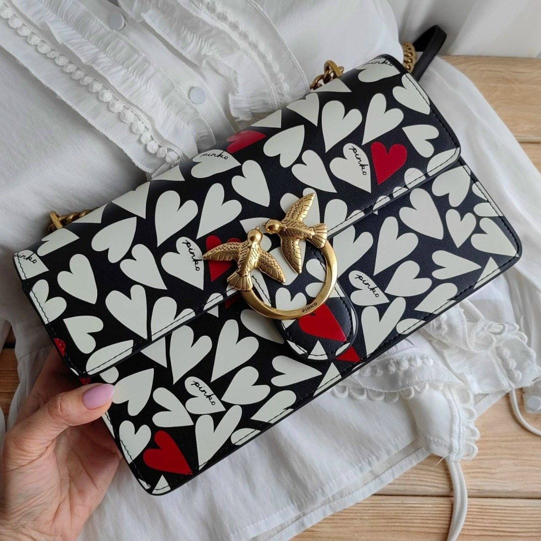 сумка женская pinko,сумка pinko оригинал,сумки pinko,pinko сумка на плечо,pinko мини-сумка love one с монограммой черный